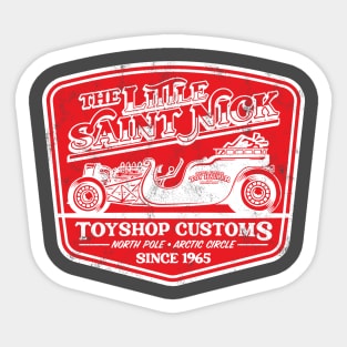 Little Saint Nick (Red and White on Asphalt) Sticker